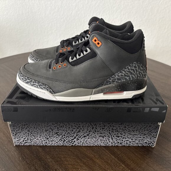 NEW!! Nike Air Jordan Retro 3 Shoes Fear Pack Grey Orange OG CT8532-080 Men’s 10 - Picture 1 of 9